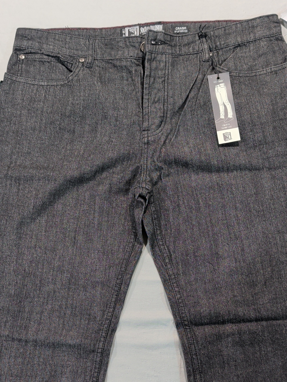 Social Collision X Lip Service Skinny Black Denim Jeans - Size 38x32 NWT